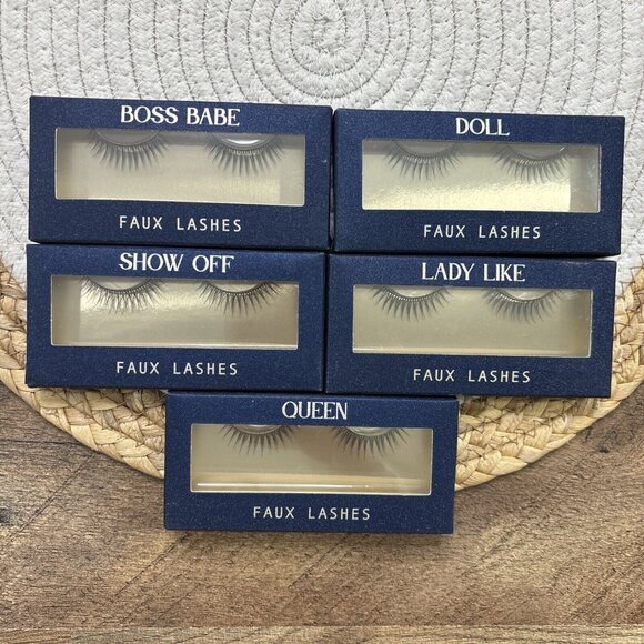 Faux Lashes 5 Pair Lash Set Boss Babe Doll Ladylike Queen Show Off NEW - Picture 1 of 8